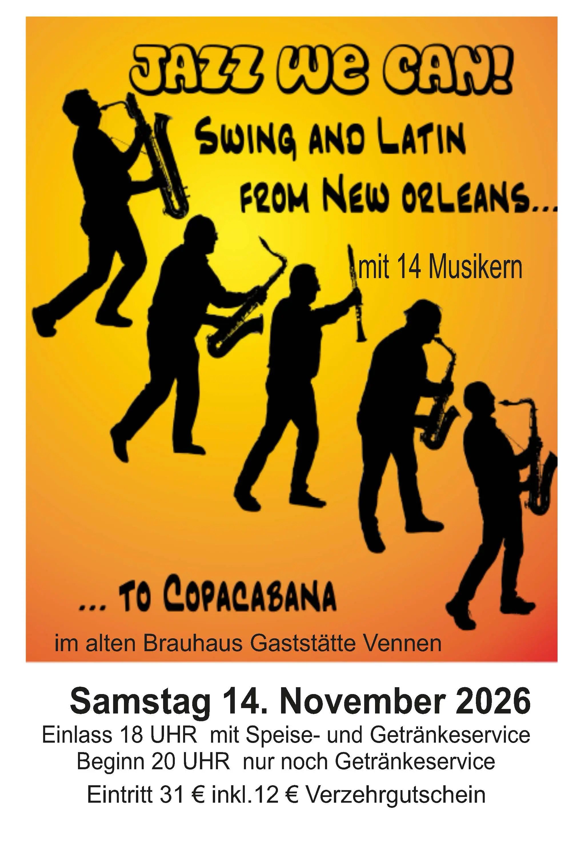 Offizielles Plakat für Jazz we can am 14. November 2026